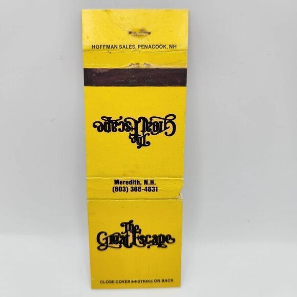 Vintage Matchbook The Great Escape Hotel Meredith New Hampshire Ephemera Collect - Picture 1 of 2